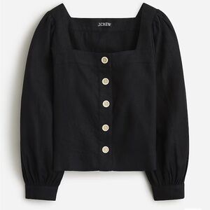 Square neck puff sleeve blouse